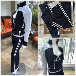 Bebe Sport 5 Pc Tracksuit Set, Blk/Pebble/White, Sz Small